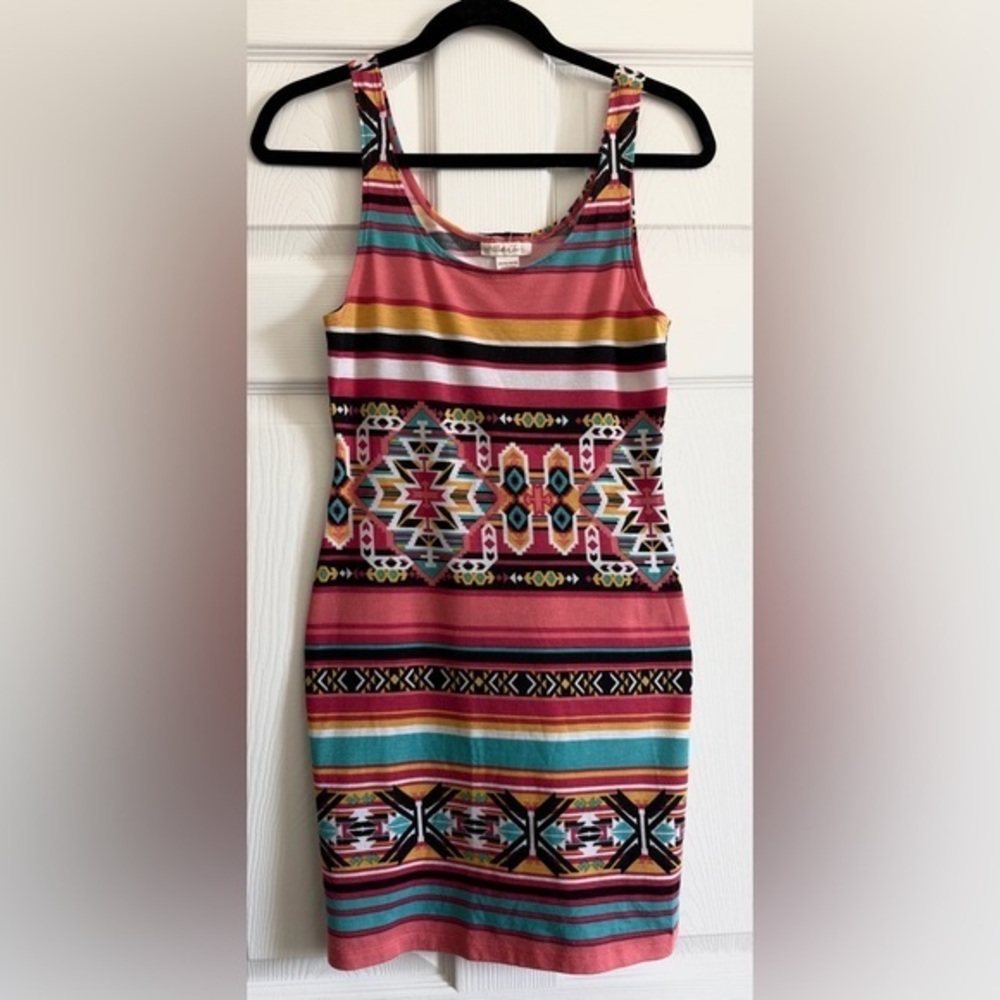 Belle Du Jour Aztec Patterned Mini Dress